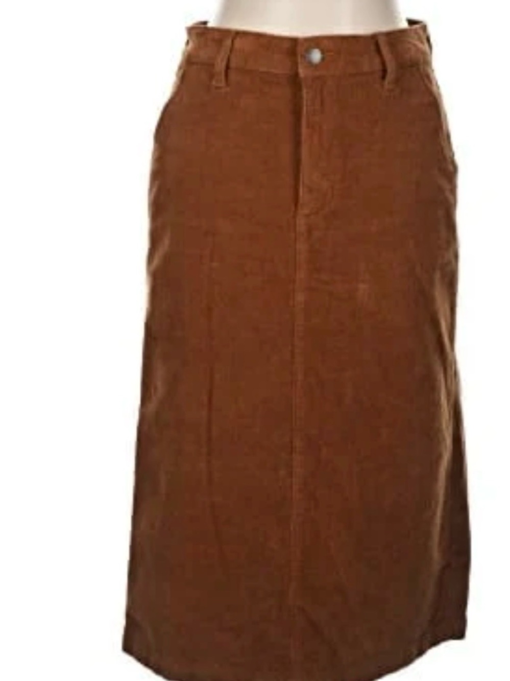 Time and Tru Brown Corduroy Midi Skirt